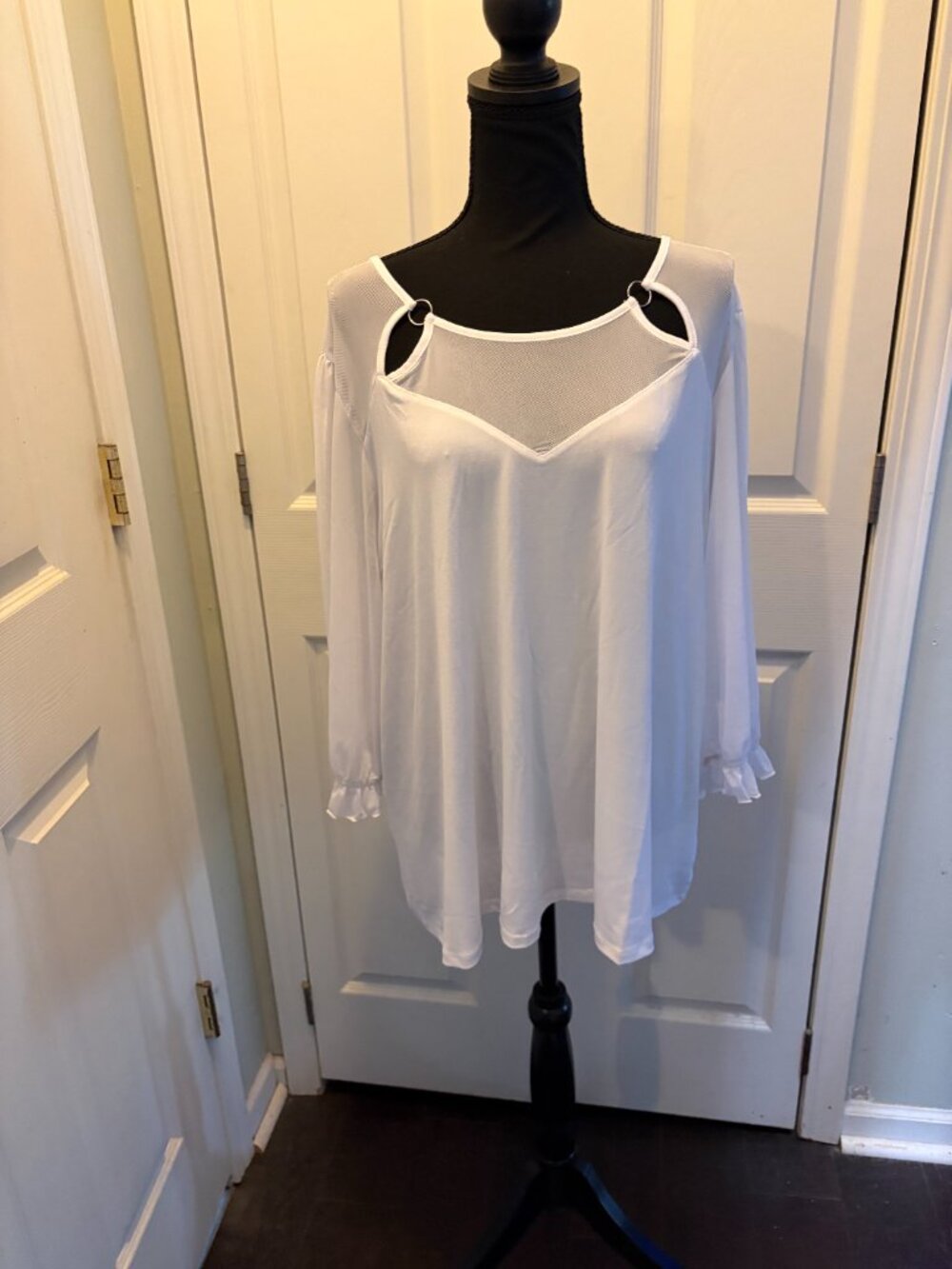 NY Collection Women's Blouse in White Size 2x NWT
